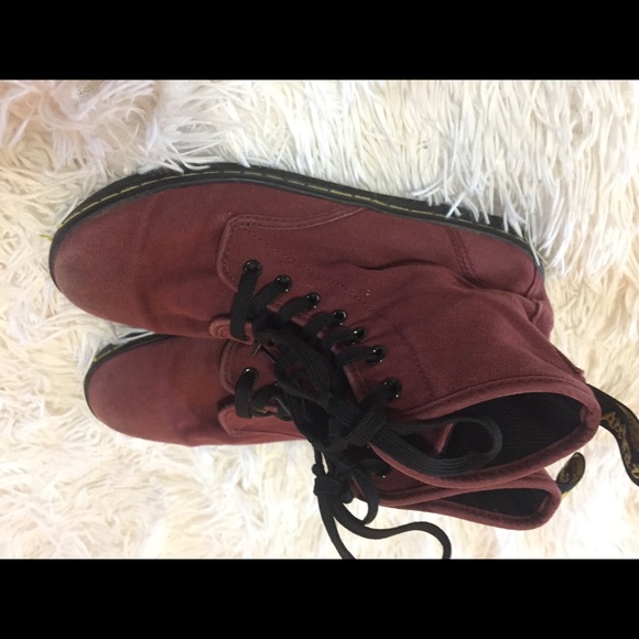 Dr Martens Ox Blood canvas boots 8 GUC - Picture 4 of 8